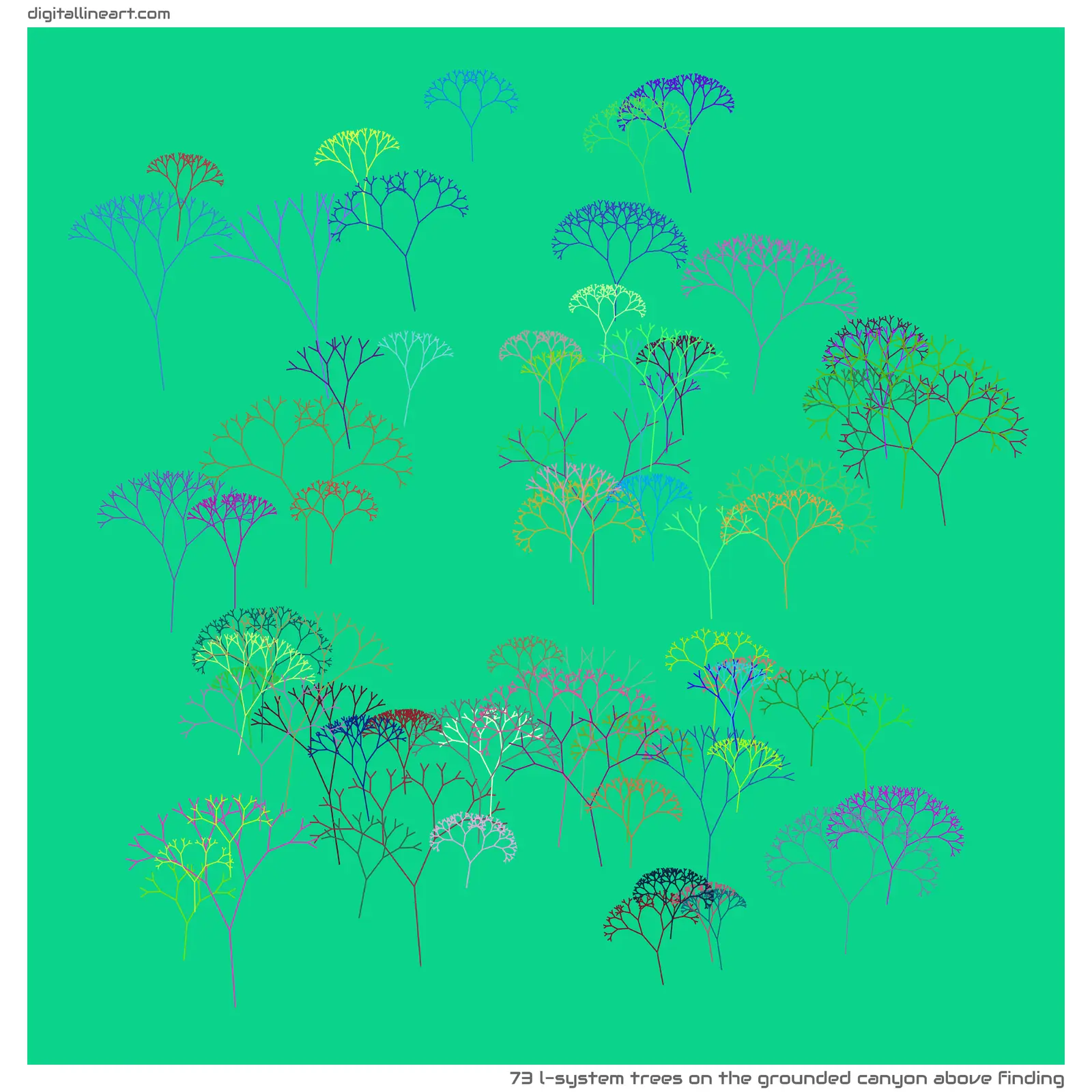 The Grounded Canyon above Finding — 73 L-System trees