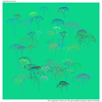 The Grounded Canyon above Finding — 73 L-System trees