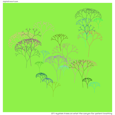What the Canyon for Patient Knotting — 27 L-System trees