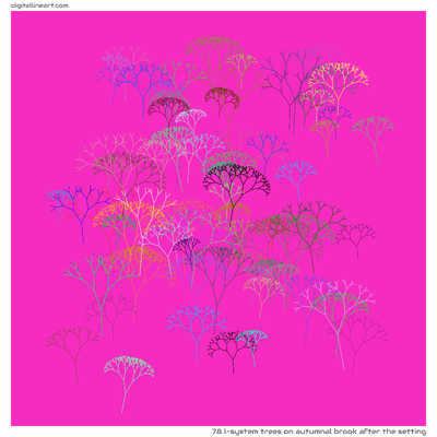 Autumnal Brook after the Setting — 78 L-System trees