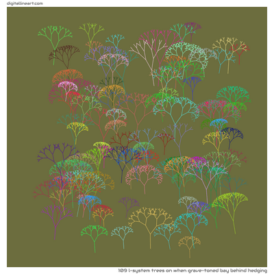 When Grave-toned Bay behind Hedging — 109 L-System trees