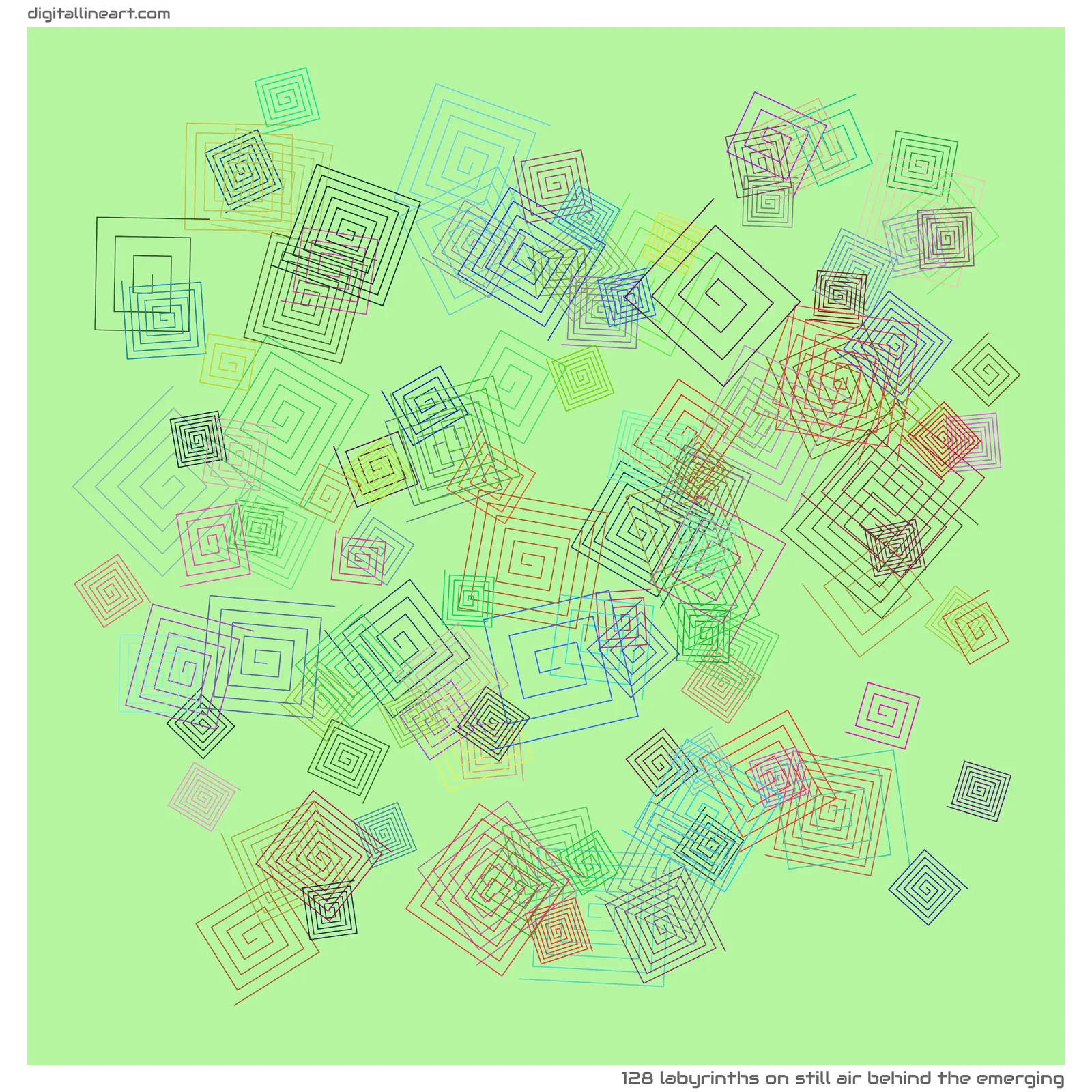 Still Air behind the Emerging — 128 labyrinths