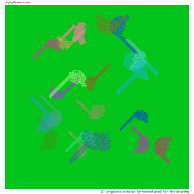 Fathomed Atoll for the Sharing — 21 langton's ants