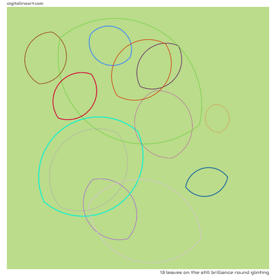 13 Leaves in The Still Brilliance round Glinting