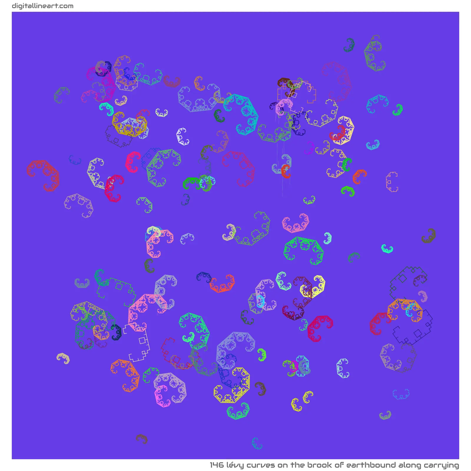 The Brook of Earthbound along Carrying — 146 Lévy curves