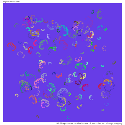 The Brook of Earthbound along Carrying — 146 Lévy curves