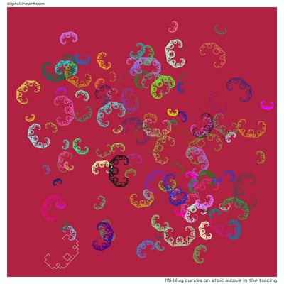 Stoic Alcove in the Tracing — 115 Lévy curves