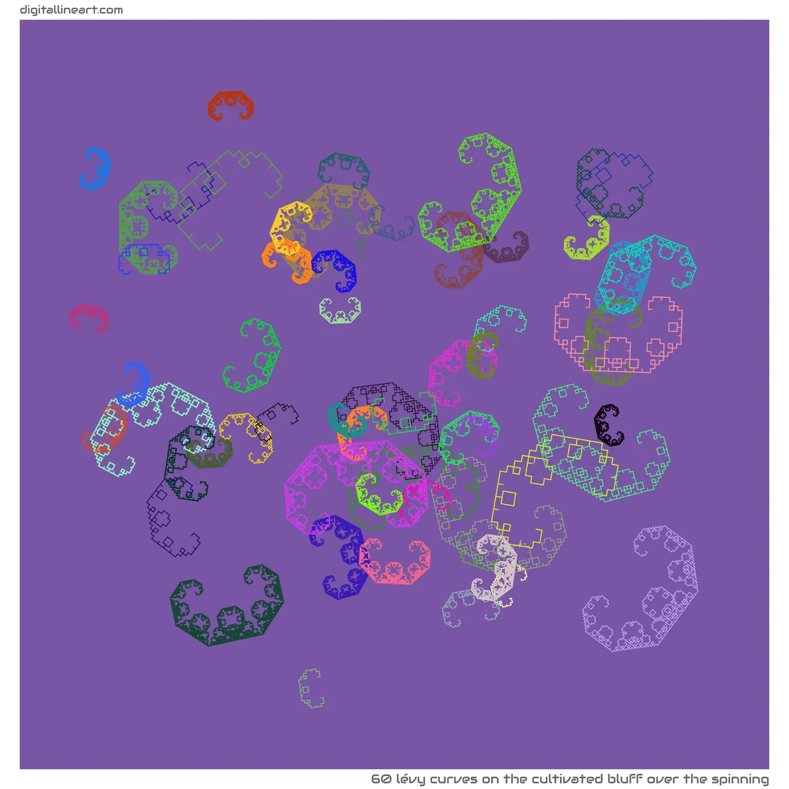 The Cultivated Bluff over the Spinning — 60 Lévy curves