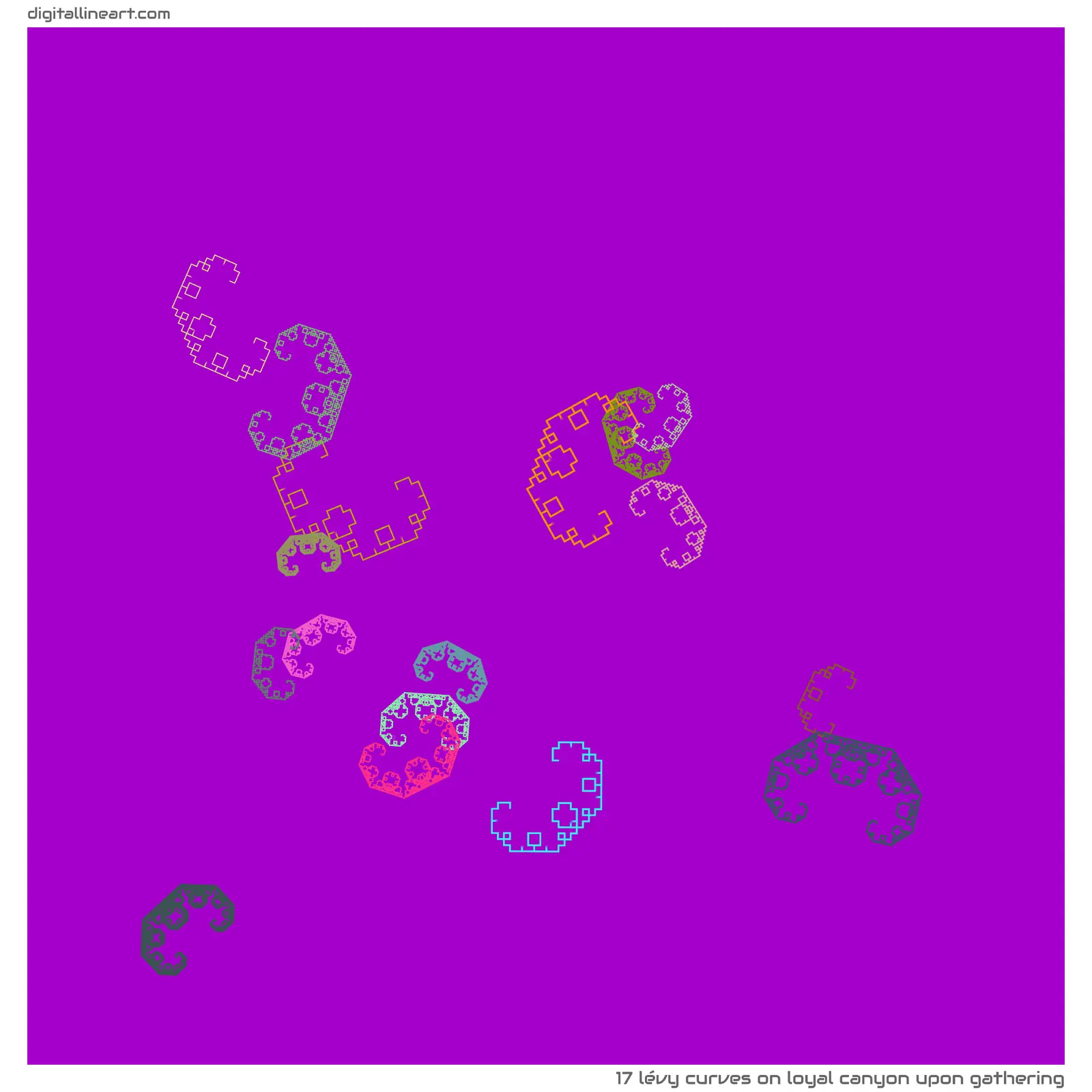Loyal Canyon upon Gathering — 17 Lévy curves