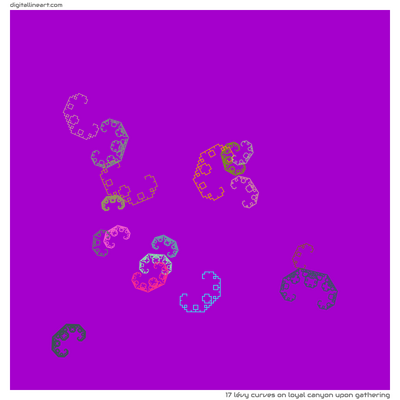 Loyal Canyon upon Gathering — 17 Lévy curves