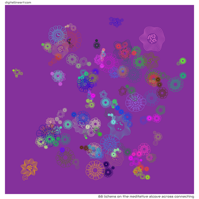 The Meditative Alcove across Connecting — 88 lichens