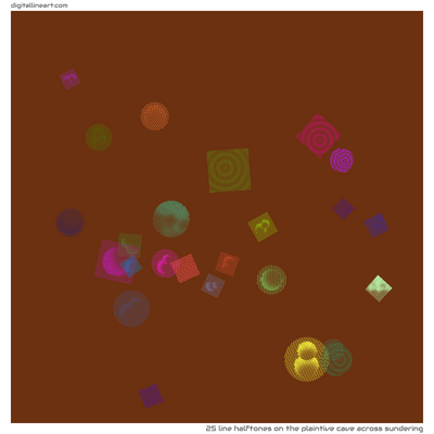 The Plaintive Cave across Sundering — 25 line halftones