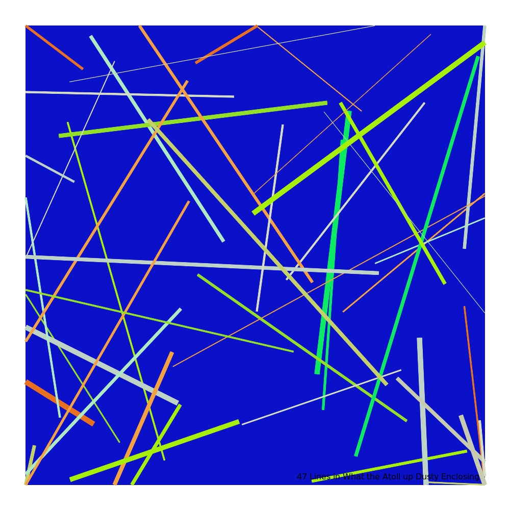 47 Linien in What the Atoll up Dusty Enclosing