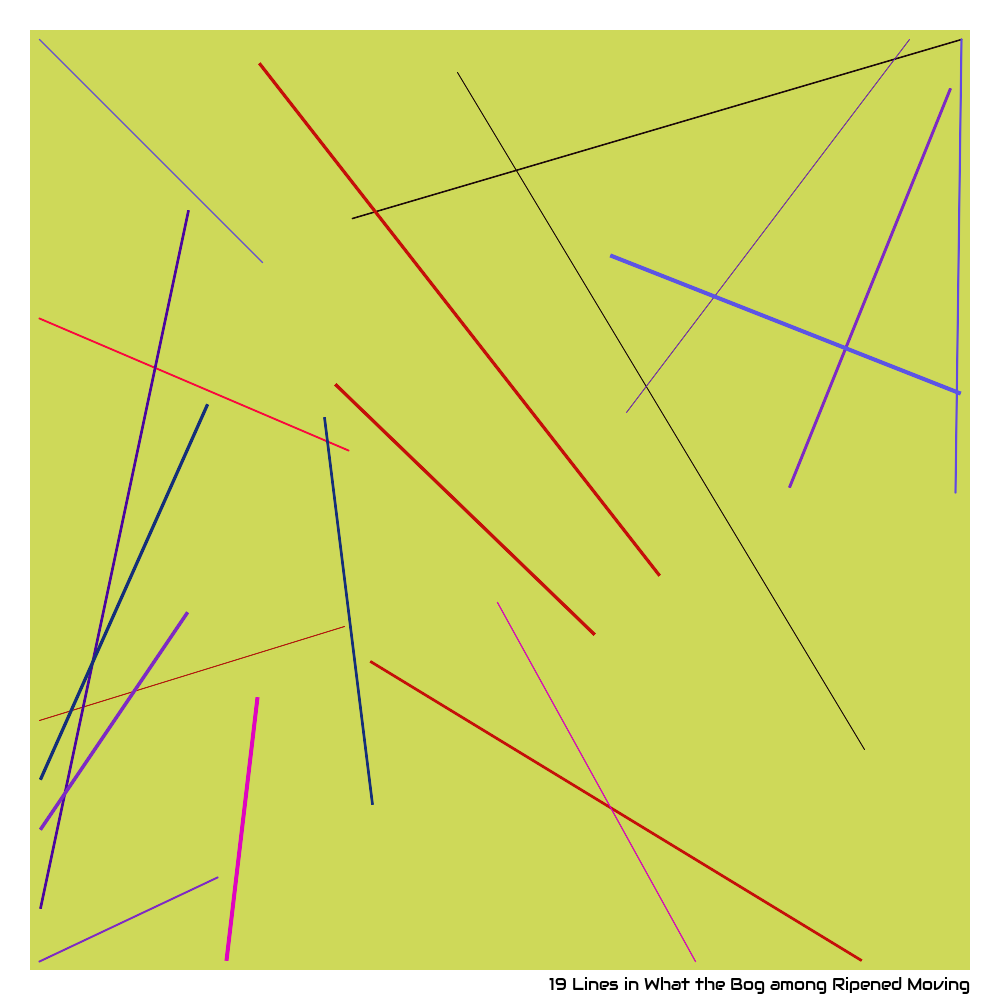 19 Linien in What the Bog among Ripened Moving