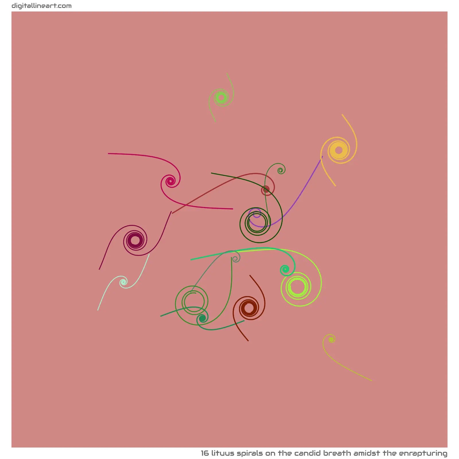 The Candid Breath amidst the Enrapturing — 16 lituus spirals