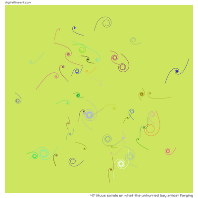 What the Unhurried Bay amidst Forging — 47 lituus spirals