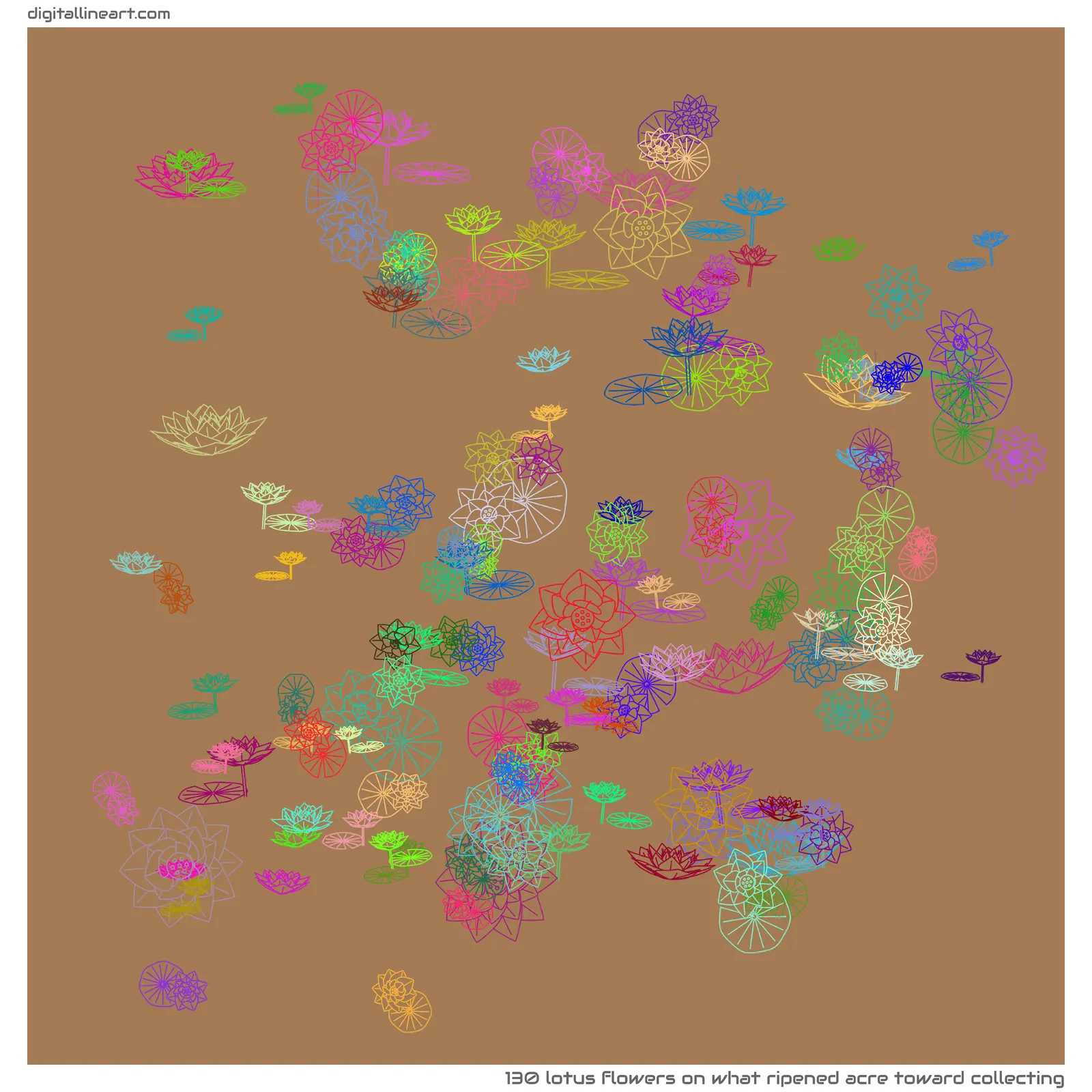What Ripened Acre toward Collecting — 130 lotus flowers