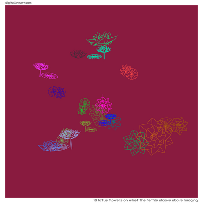 What the Fertile Alcove above Hedging — 18 lotus flowers