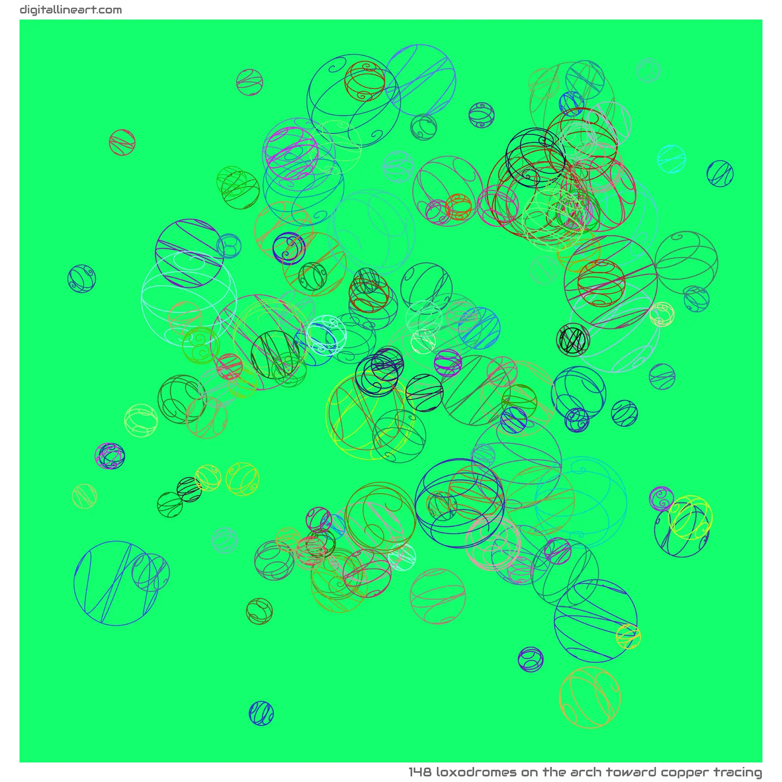 The Arch toward Copper Tracing — 148 loxodromes