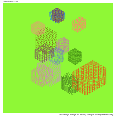 Tawny Canyon alongside Melding — 13 lozenge tilings