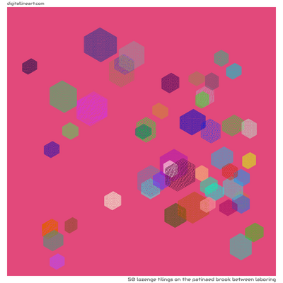 The Patinaed Brook between Laboring — 50 lozenge tilings