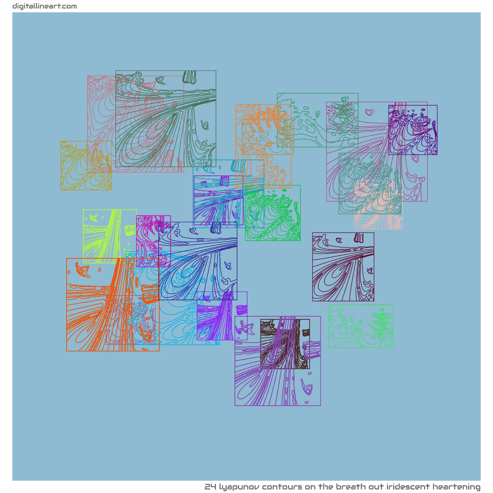 The Breath out Iridescent Heartening — 24 lyapunov contours