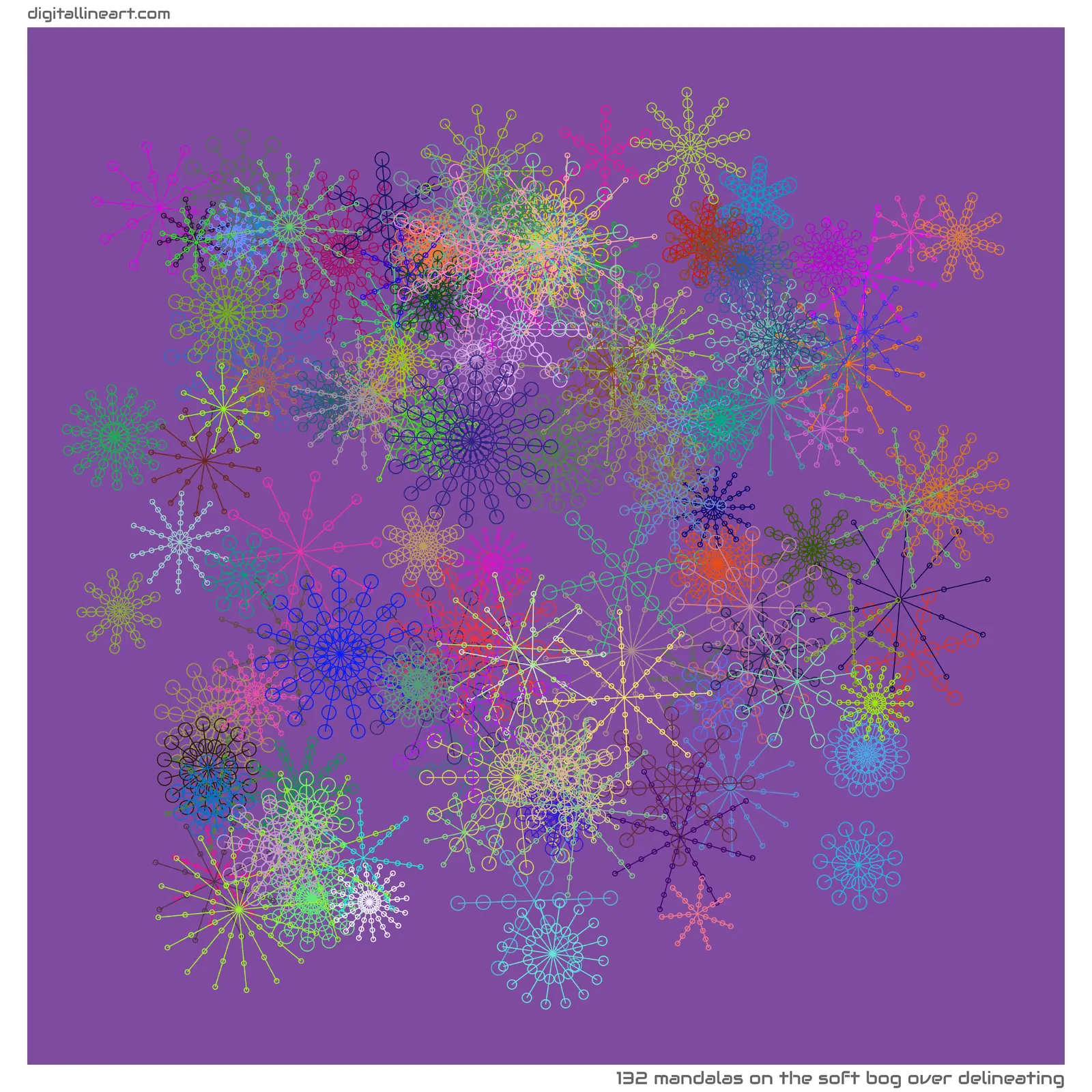 The Soft Bog over Delineating — 132 mandalas