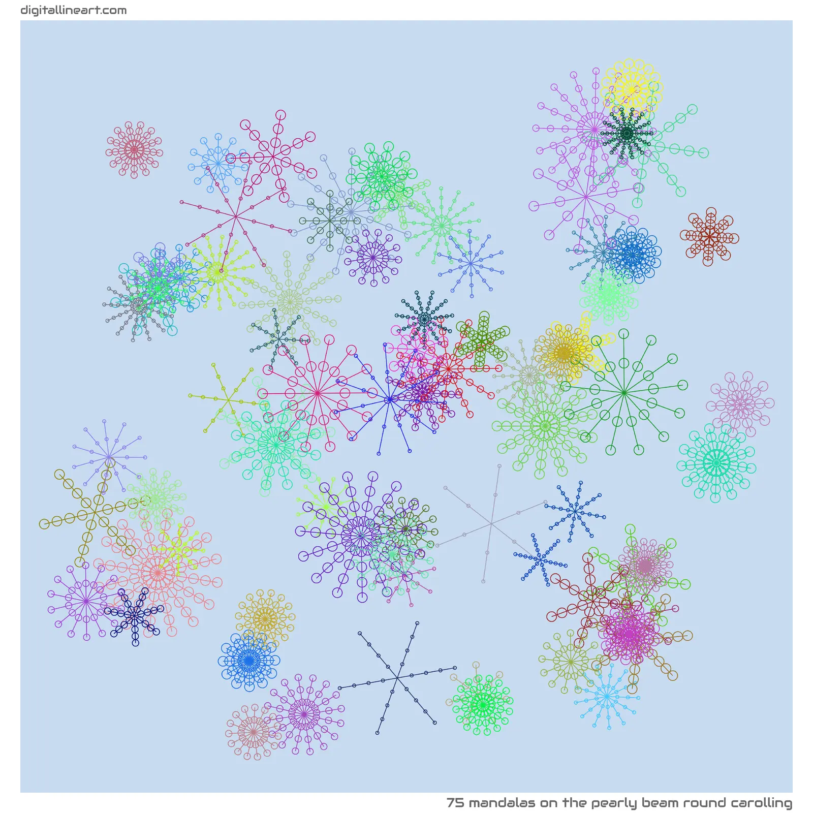 The Pearly Beam round Carolling — 75 mandalas