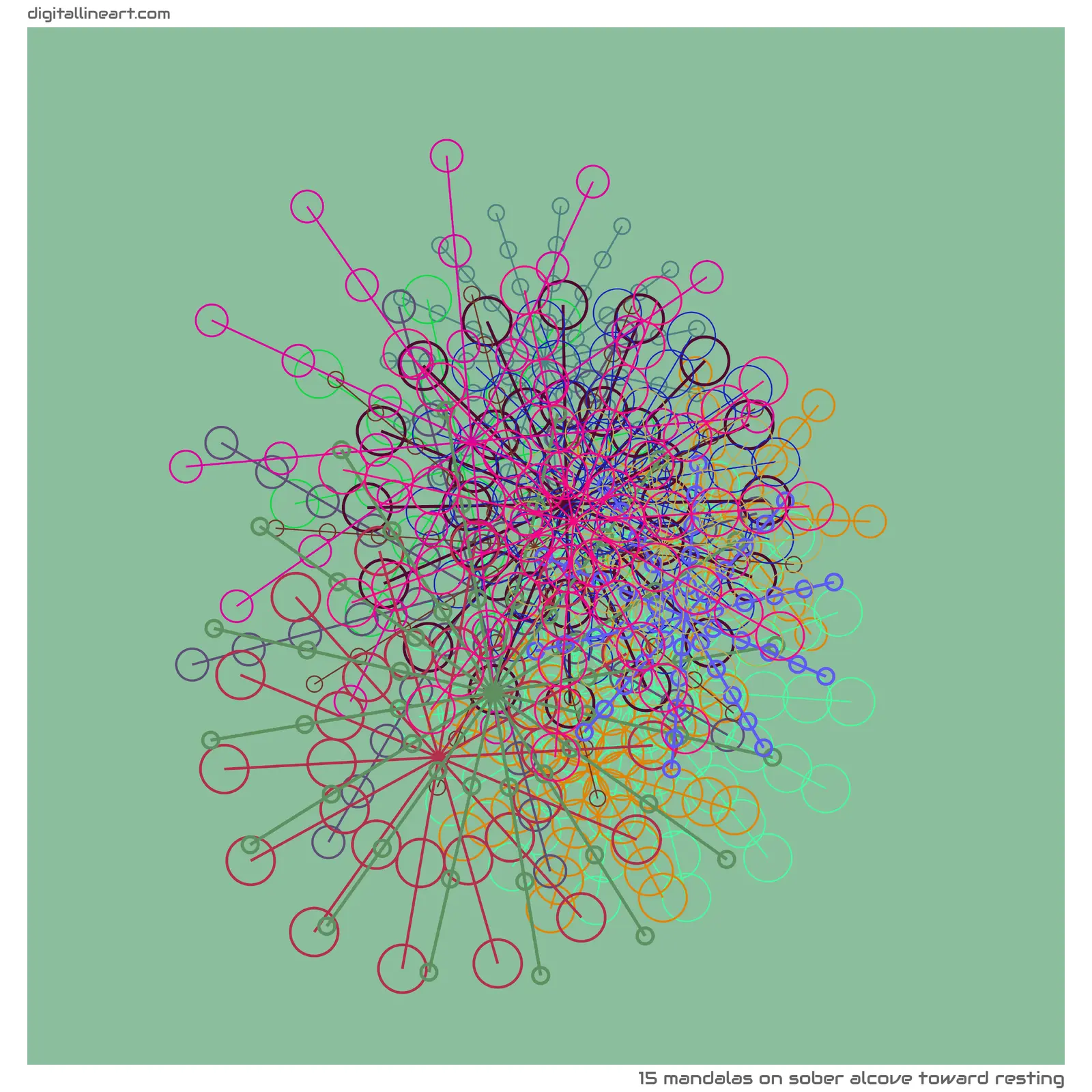 Sober Alcove toward Resting — 15 mandalas