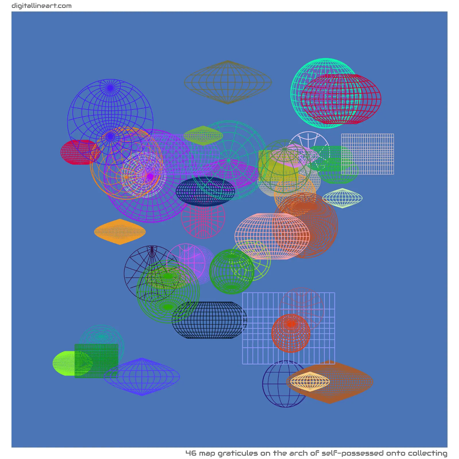 The Arch of Self-possessed onto Collecting — 46 map graticules