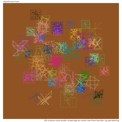 What Earthen Border by Persisting — 63 chance and order drawings