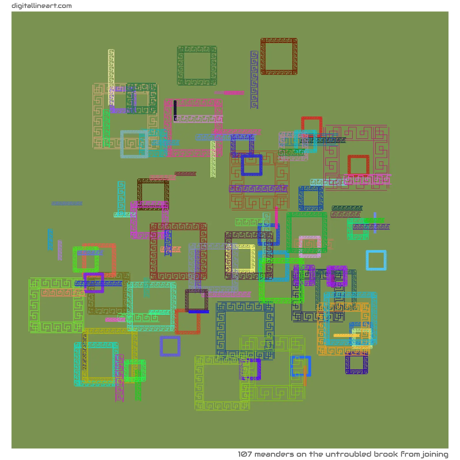 The Untroubled Brook from Joining — 107 meanders