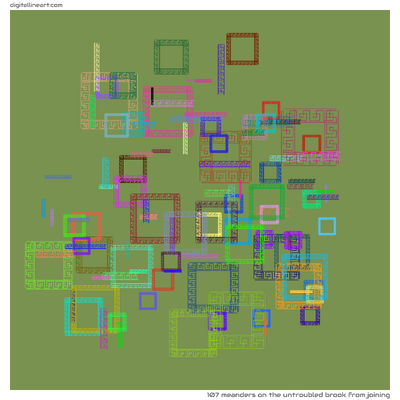 The Untroubled Brook from Joining — 107 meanders
