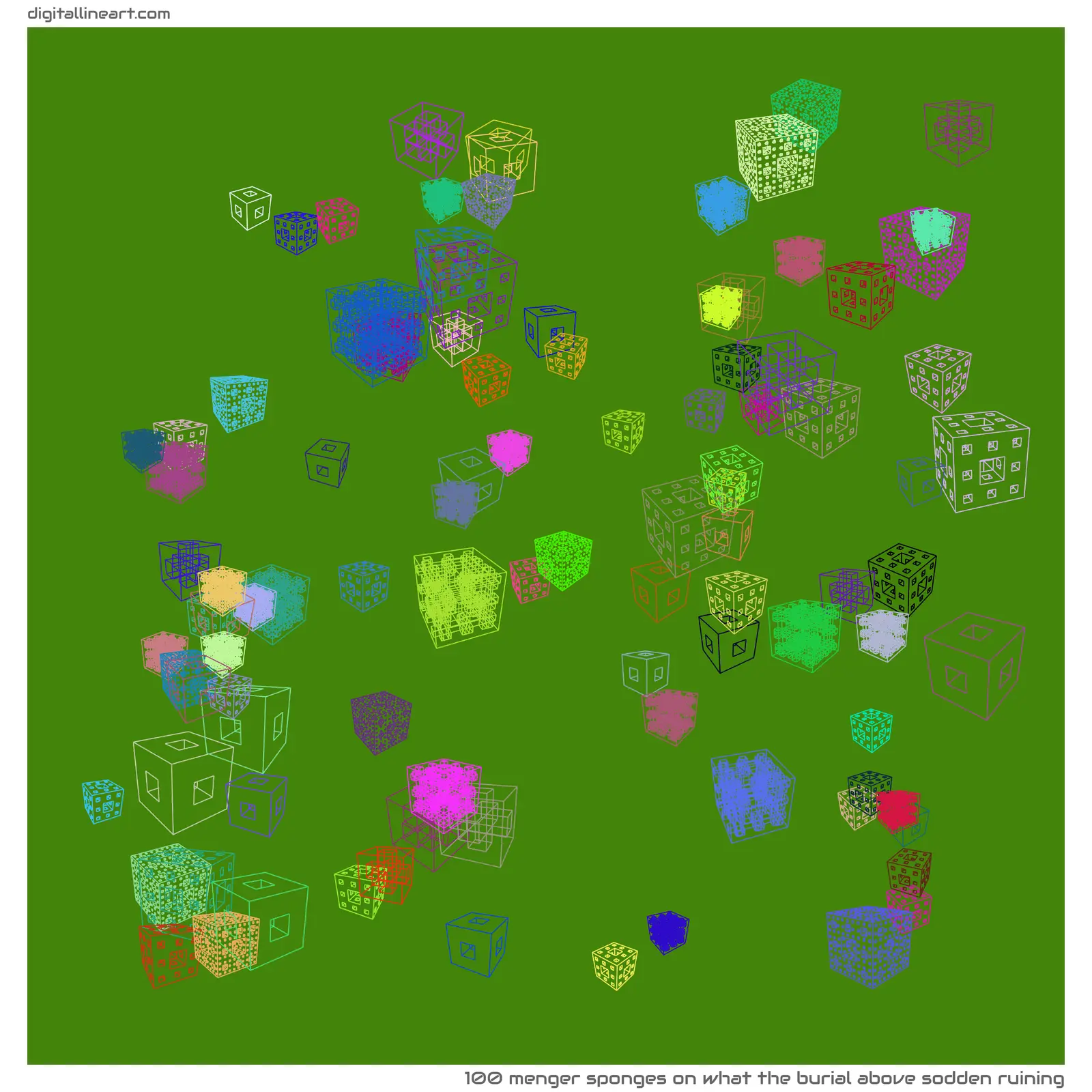 What the Burial above Sodden Ruining — 100 menger sponges