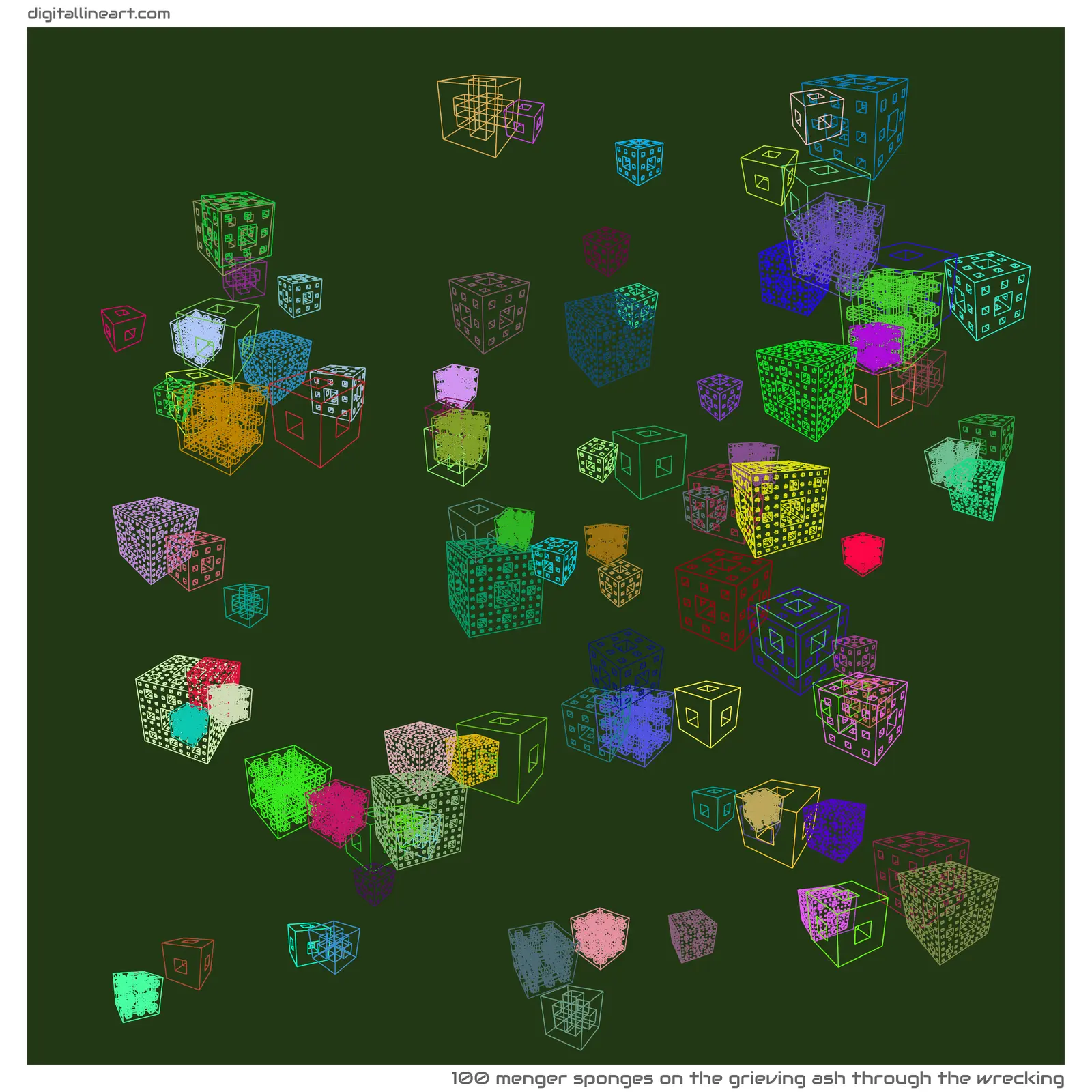 The Grieving Ash through the Wrecking — 100 menger sponges