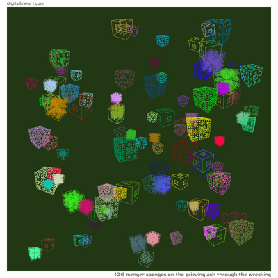 The Grieving Ash through the Wrecking — 100 menger sponges