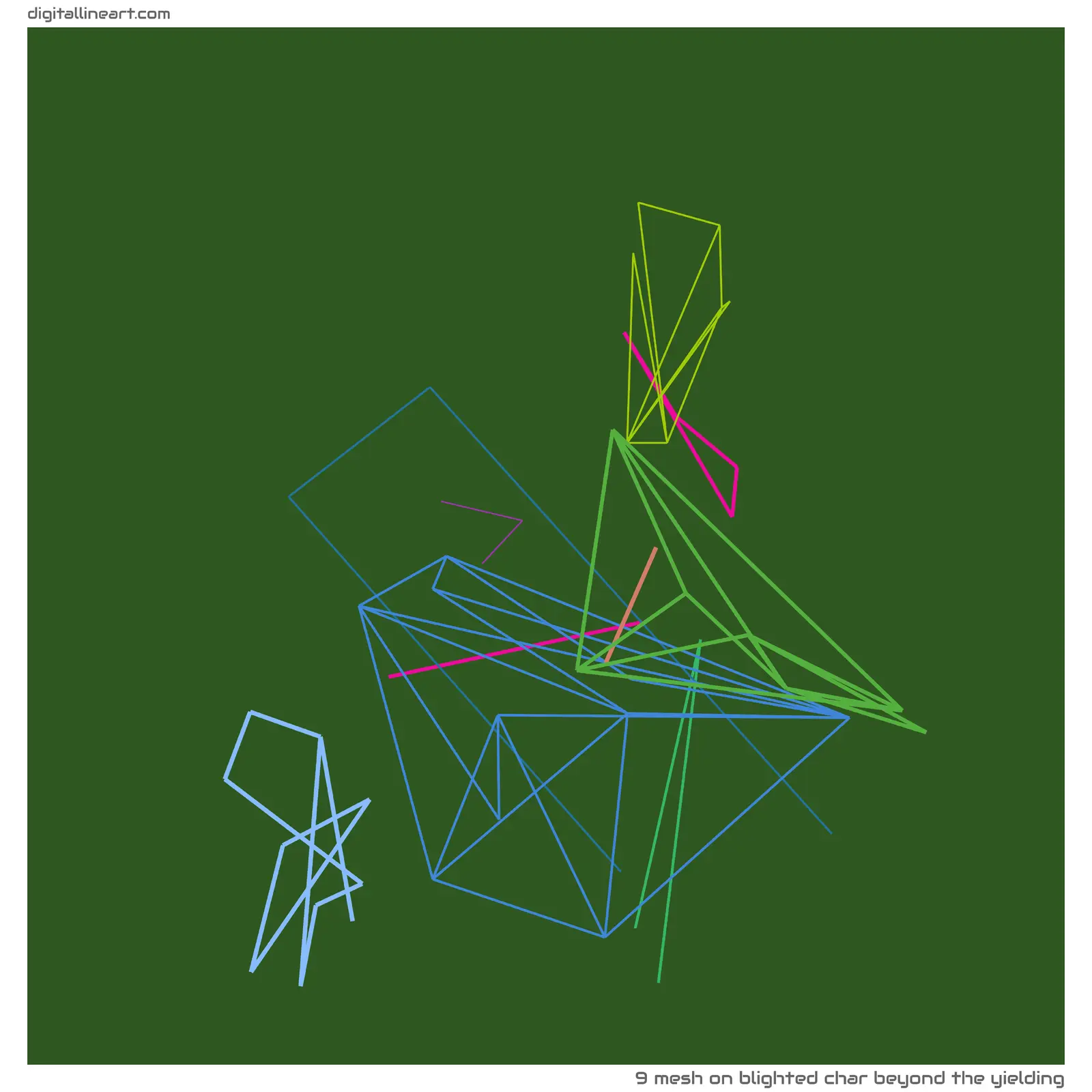Blighted Char beyond the Yielding — Mesh, 9 elements