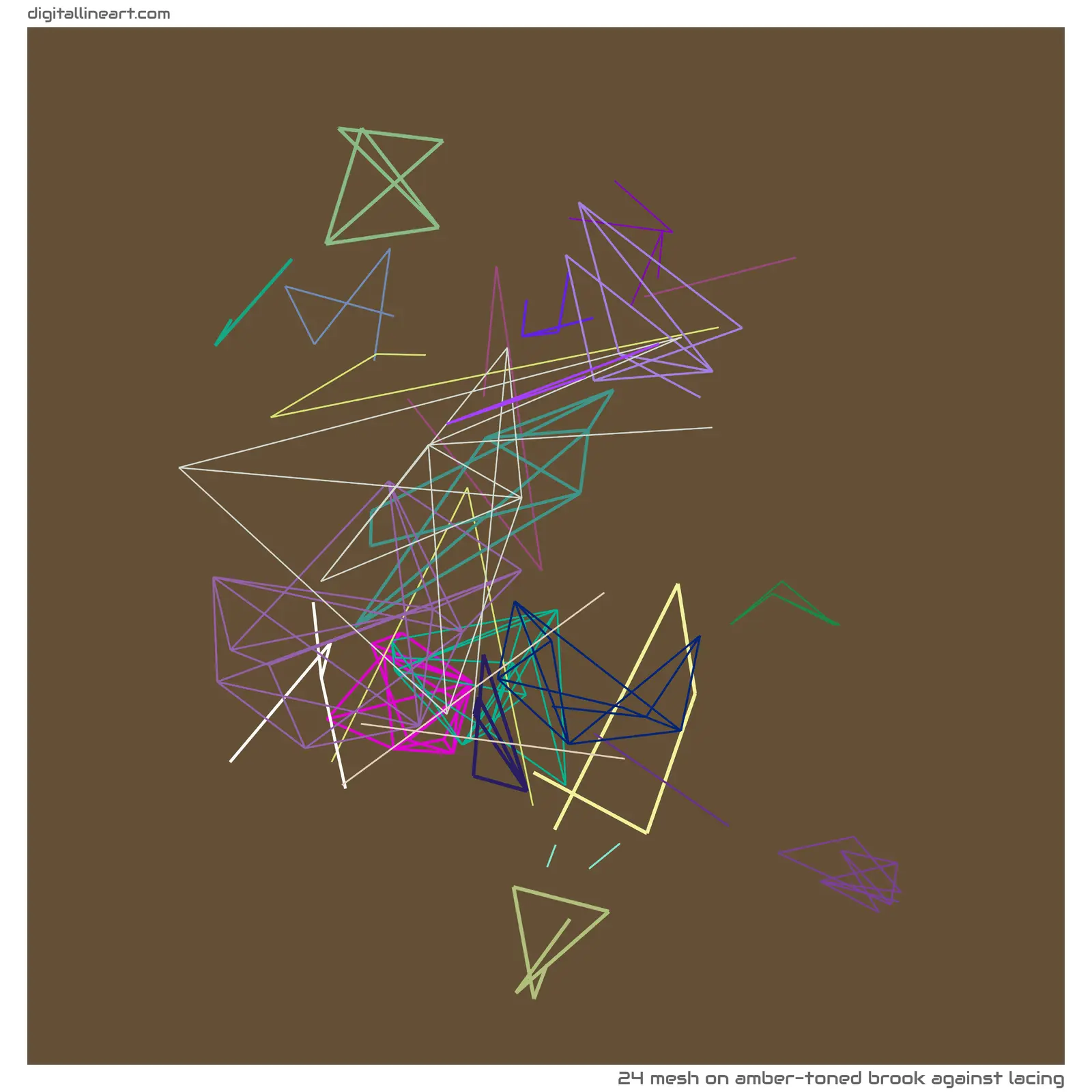 Amber-toned Brook Against Lacing — Mesh, 24 elements