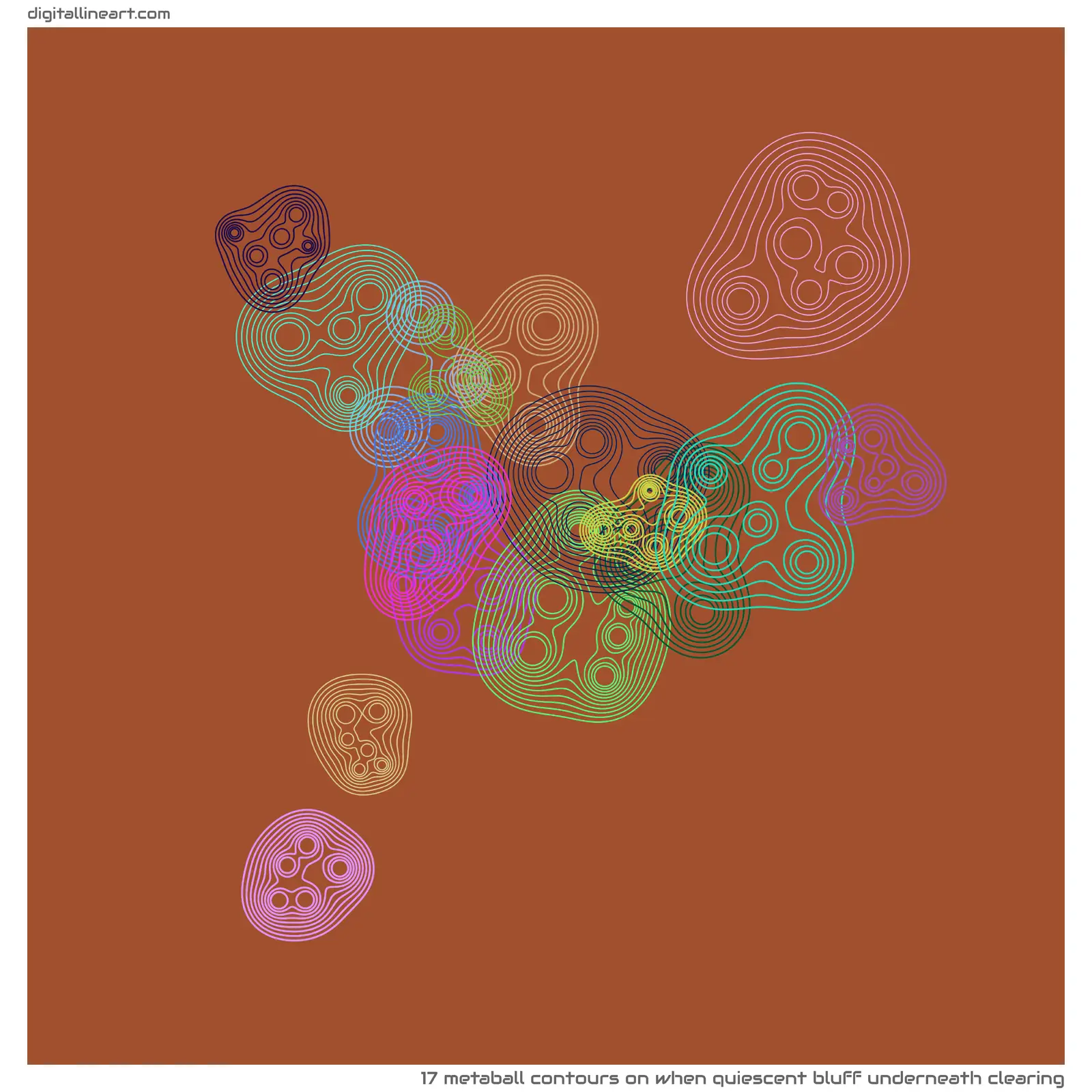 When Quiescent Bluff underneath Clearing — 17 metaball contours