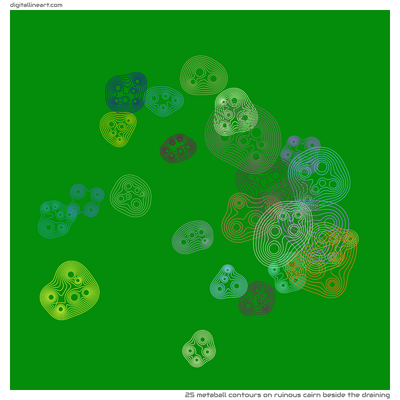 Ruinous Cairn beside the Draining — 25 metaball contours