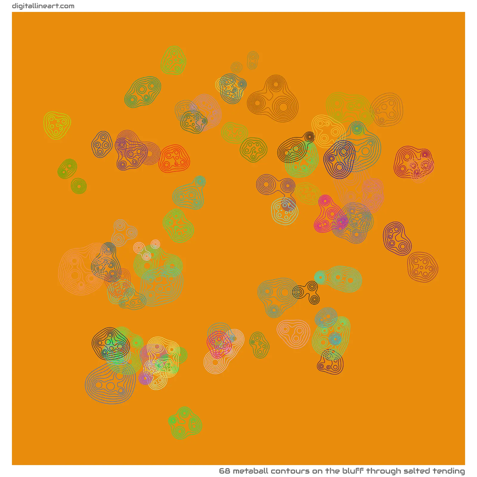 The Bluff through Salted Tending — 68 metaball contours