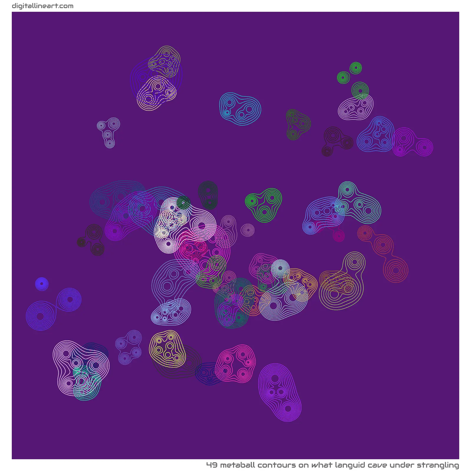 What Languid Cave under Strangling — 49 metaball contours