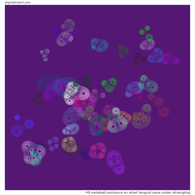 What Languid Cave under Strangling — 49 metaball contours