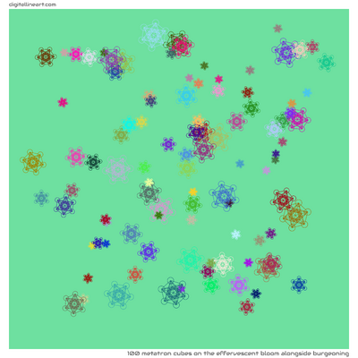 The Effervescent Bloom alongside Burgeoning — 100 Metatron cubes