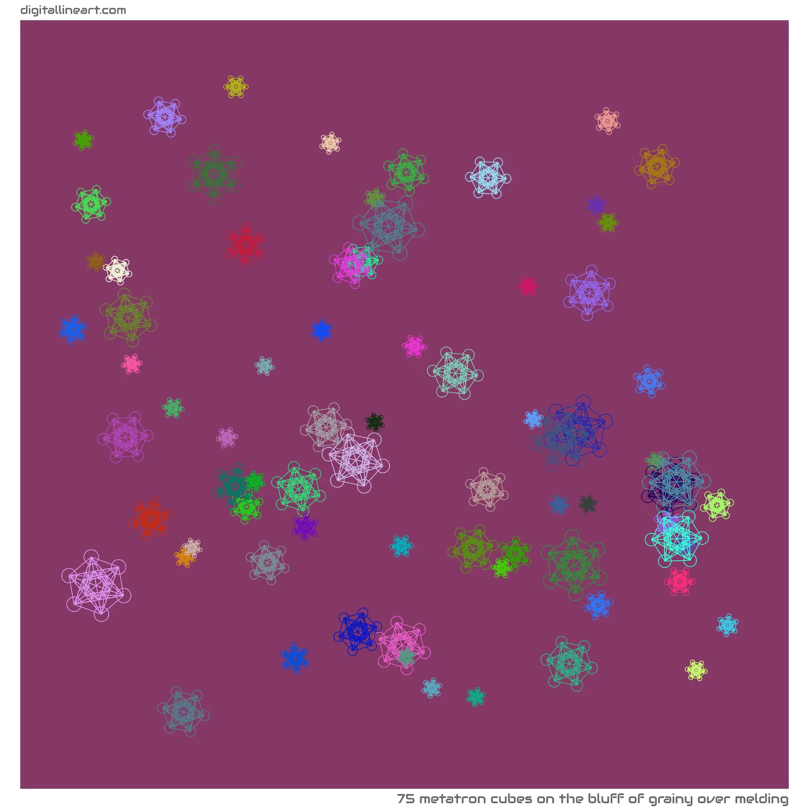 The Bluff of Grainy over Melding — 75 Metatron cubes