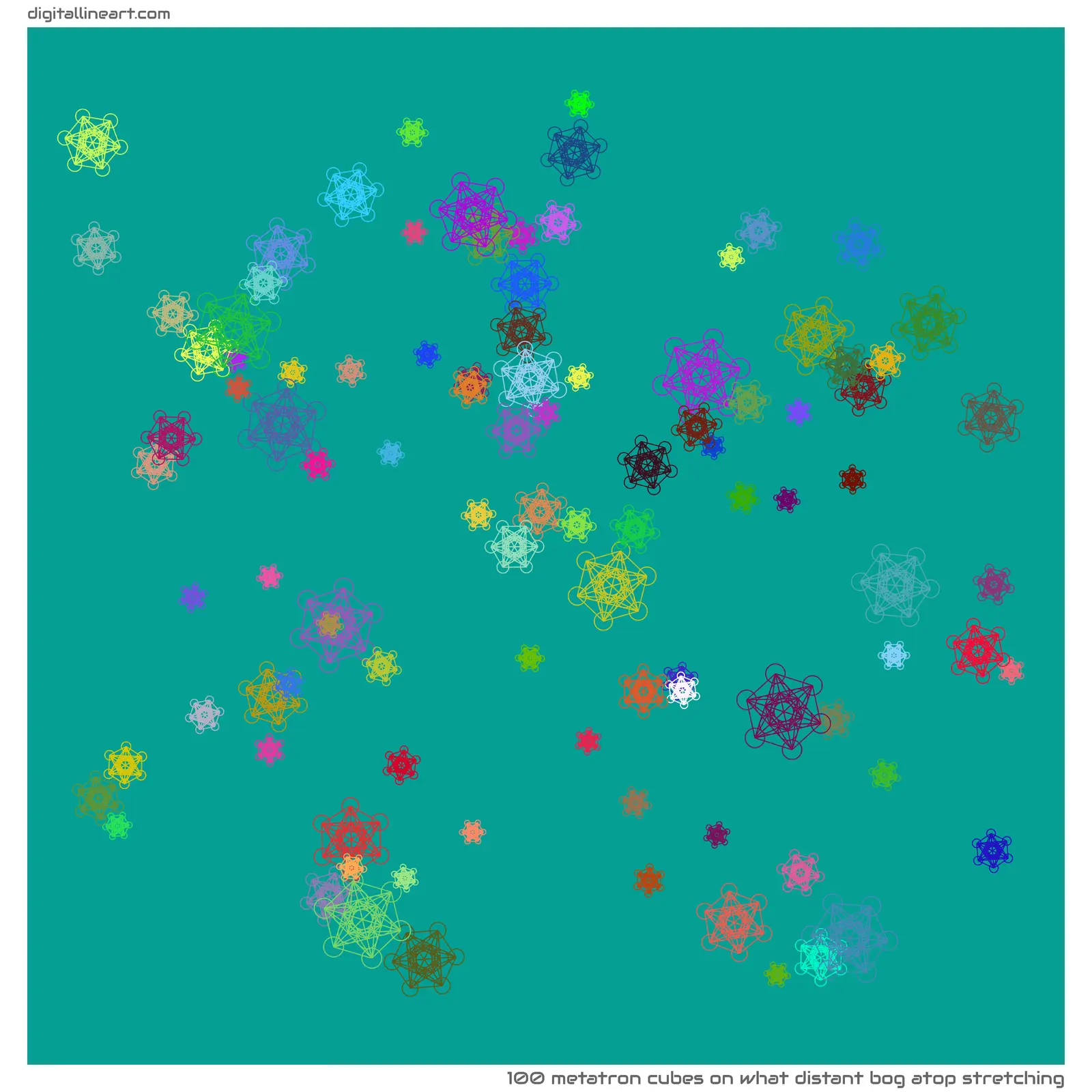 What Distant Bog atop Stretching — 100 Metatron cubes