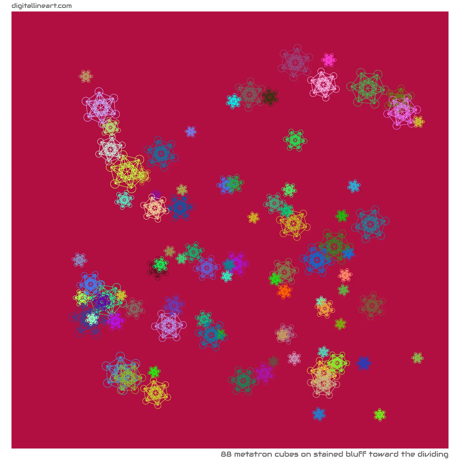Stained Bluff toward the Dividing — 88 Metatron cubes