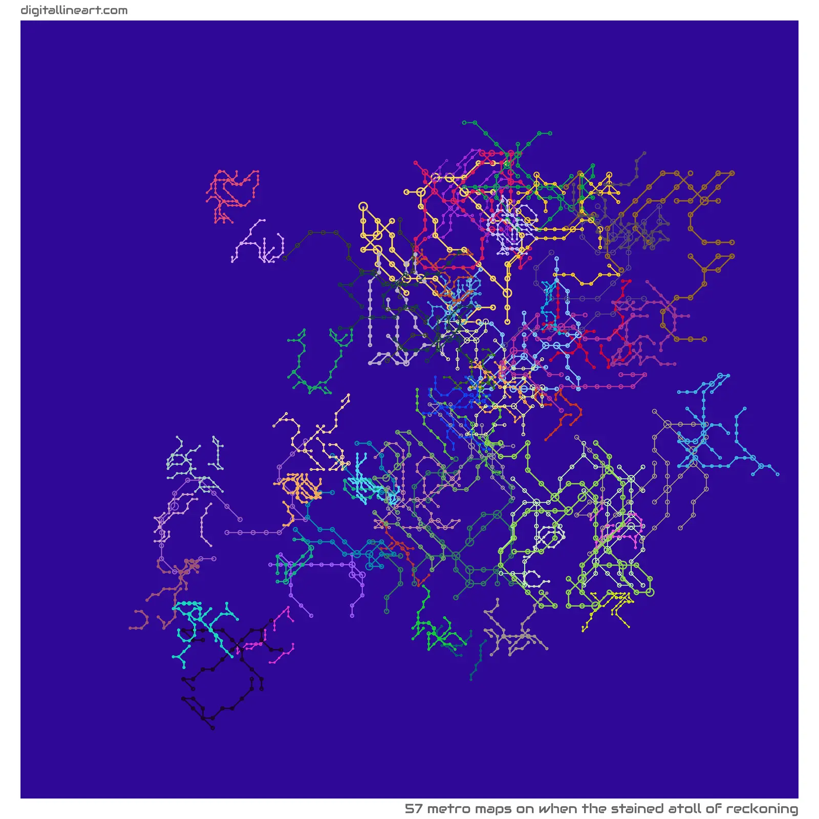 When the Stained Atoll of Reckoning — 57 metro maps