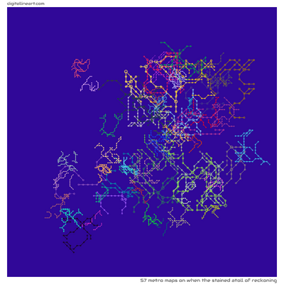 When the Stained Atoll of Reckoning — 57 metro maps