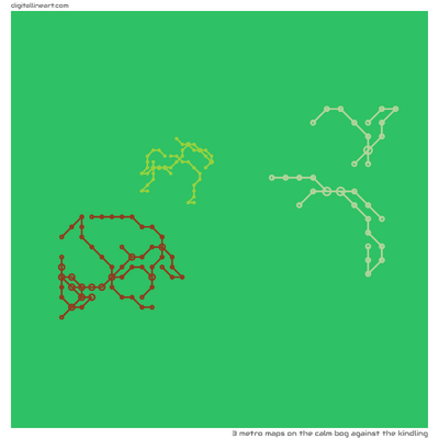 The Calm Bog Against the Kindling — 3 metro maps